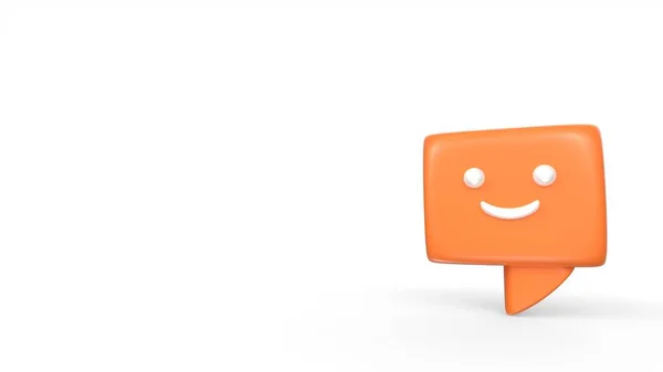 Happy Smile Message Box Isolated White Background — Stockfoto