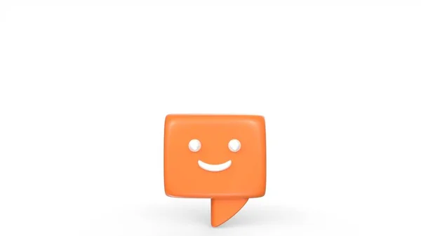 Happy Smile Message Box Isolated White Background — Stockfoto