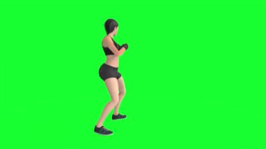 3d woman throws fireball loop