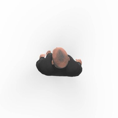 Old business man isolated on white background