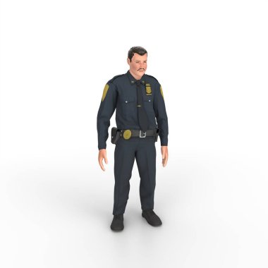 Police man isolated on white background
