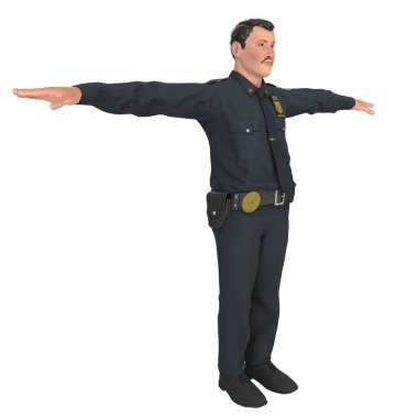Police man isolated on white background