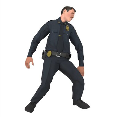 Police man isolated on white background