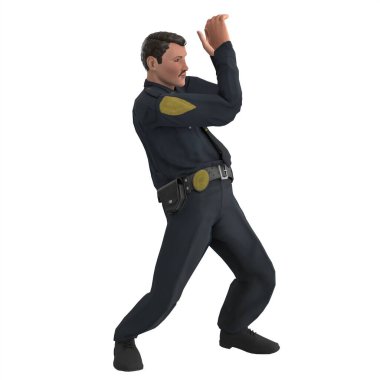 Police man isolated on white background