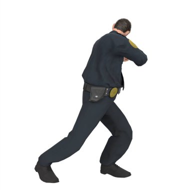 Police man isolated on white background