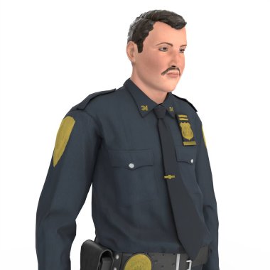 Police man isolated on white background