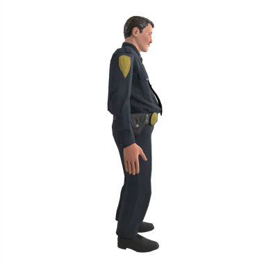 Police man isolated on white background