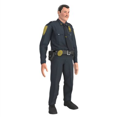 Police man isolated on white background