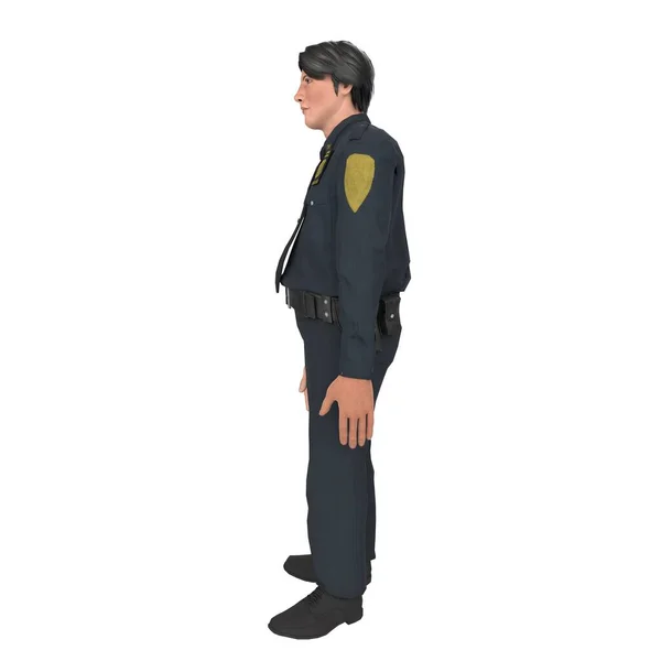 Αστυνομικό Αγόρι Απομονωμένο Λευκό Φόντο — Φωτογραφία Αρχείου