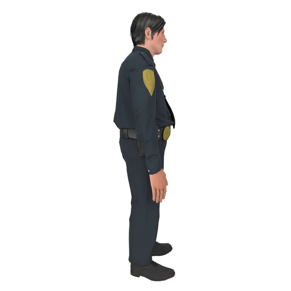 Police Boy Isolated White Background — 图库照片