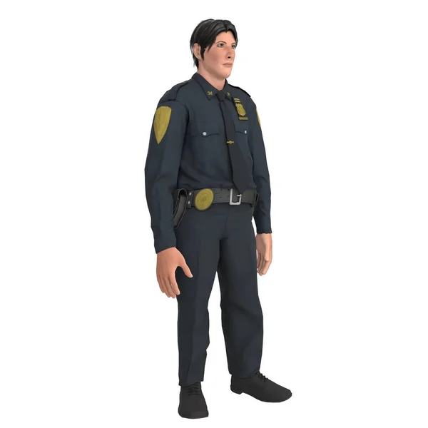 Police Boy Isolated White Background — Fotografia de Stock