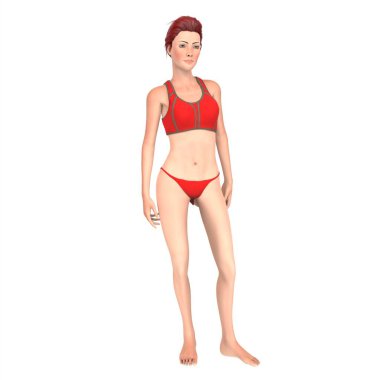 Dancer girl isolated on white background