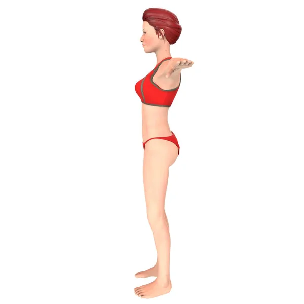 Woman Slim Body Rendering — Stockfoto