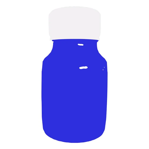 Blaue Medizin Flasche Illustration Design — Stockvektor