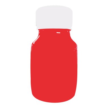 Kırmızı İlaç Şişesi Çizim Tasarımı