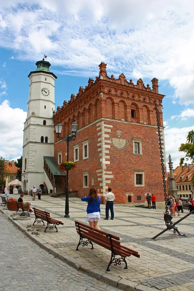 Oude binnenstad van sandomiez, Polen — Stockfoto