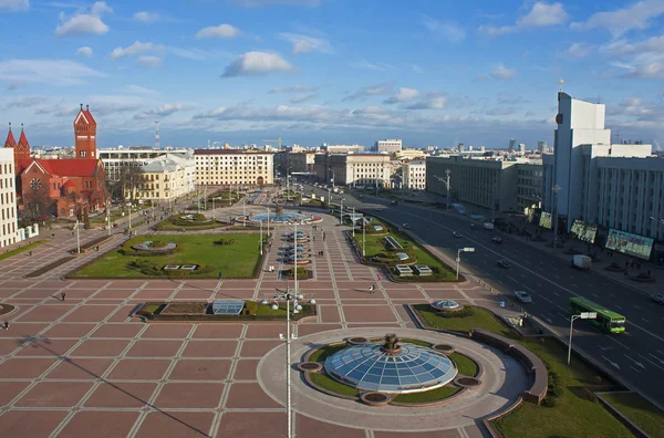 Minsk vista cuadrada central, Bielorrusia — Foto de Stock