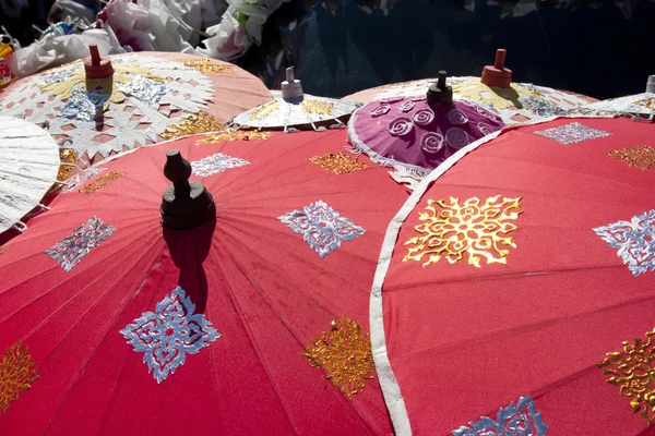 Red asian umbrella — Stock Photo, Image