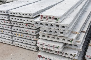 Hollow core slab inşaat sitesinde