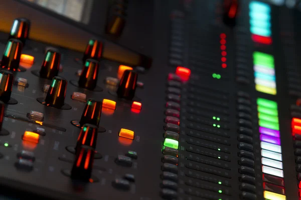 Sound mixer panel in concert — Stock Photo, Image