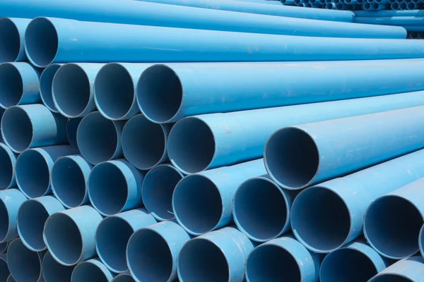 PVC pipes stacked in construction site — Stock Photo, Image