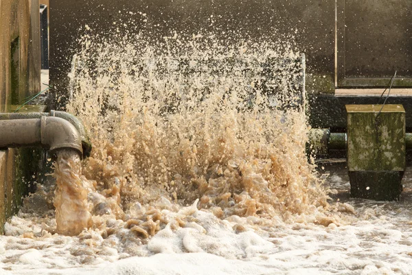 Afvalwaterzuiveringsinstallatie. Stockfoto