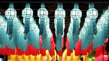 Kağıt fenerler yee-peng Festivali, chiangmai, Tayland