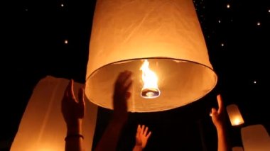 chiangmai, Tayland, Asya fenerler yüzer