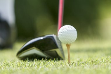 Golf topu sahada.