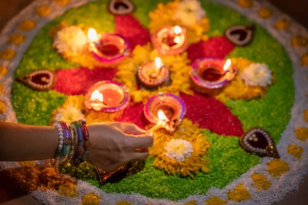 Diwali Festival Ljus Firande Hinduer Jains Sikhs Och Vissa Buddhister — Stockfoto