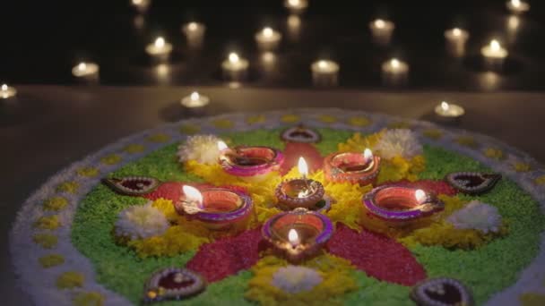 ディワリは ヒンズー教 ジャイナ教 シーク教 いくつかの仏教徒による光の祭典です — ストック動画