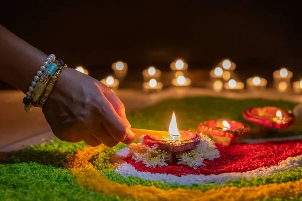 Diwali Festival Ljus Firande Hinduer Jains Sikhs Och Vissa Buddhister — Stockfoto