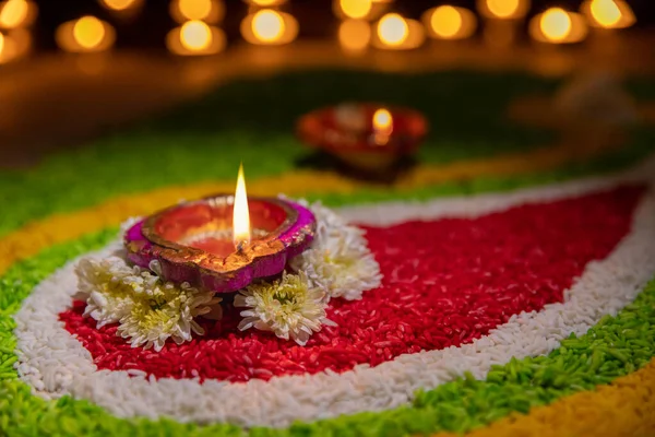 Diwali Свято Вогнів Індусів Джайнів Сикхів Буддистів — стокове фото