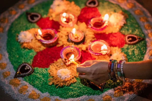 Diwali Festival Ljus Firande Hinduer Jains Sikhs Och Vissa Buddhister — Stockfoto