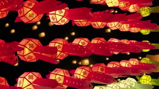 Yee Peng Festival Peng Chiang Mai Lanterne Carta Decorate Sulla — Video Stock