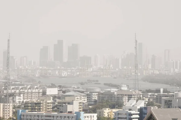 Rascacielos Del Centro Ciudad Bankok Mala Visibilidad Niebla Causada Por —  Fotos de Stock