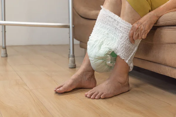 Urinary Incontinence Elderly Changing Diaper — Stock Photo, Image