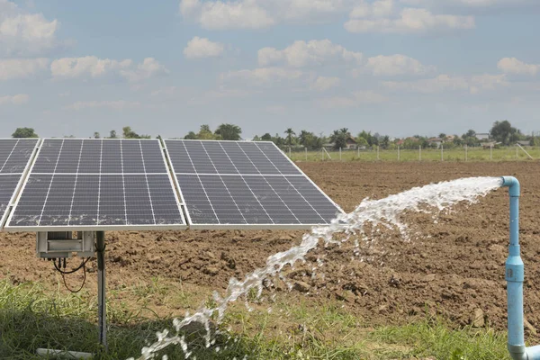 Panel Solar Para Bomba Agua Campo Agrícola — Foto de Stock