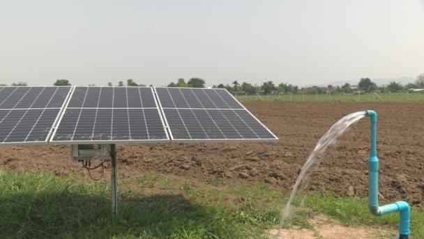 Tarım Alanında Pompası Için Güneş Paneli — Stok video