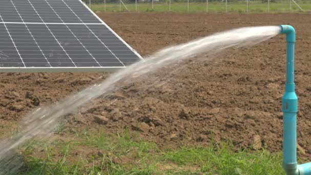 Solar Panel Waterpump Agricultural Field — Stock Video