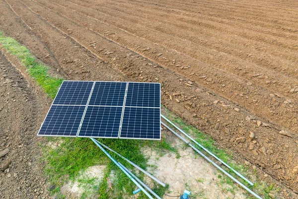 Solární Panely Farmě Snížení Uhlíkové Stopy — Stock fotografie