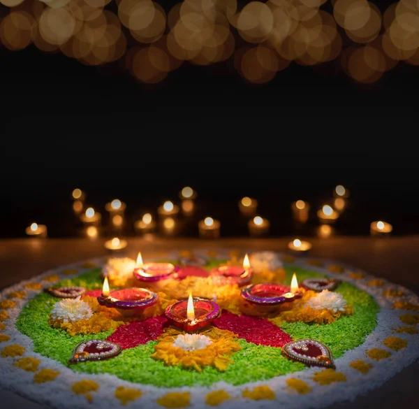 Clay Diya Lamps Lit Diwali Celebration Diwali Dipawali India Biggest — Stock Photo, Image