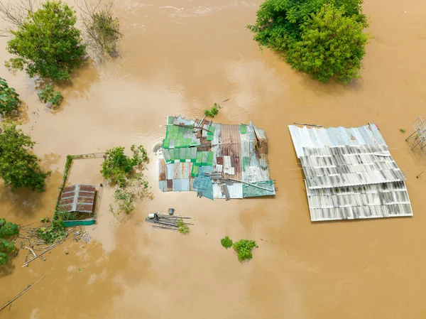 Luchtfoto Van Een Overstroming Zuidoost Azië Door Hevige Regenval Nina — Stockfoto