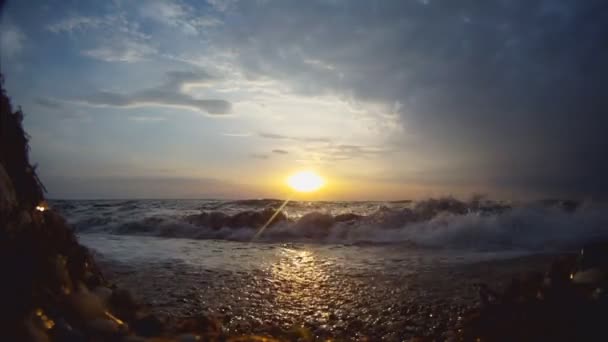 Zonsondergang op zee — Stockvideo
