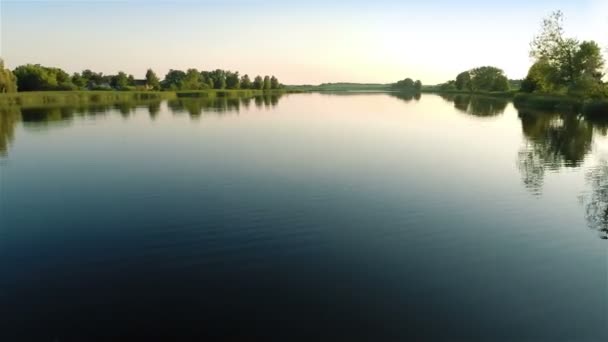 Flygande över floden — Stockvideo