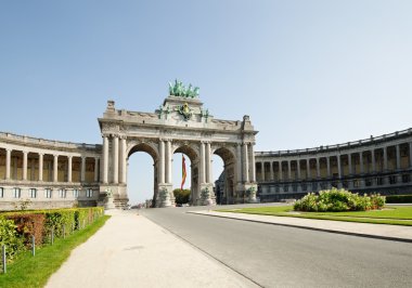 Triumph arch cinquantennaire parc berrak sonbahar gün Brüksel'de