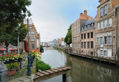 Merkezi Gent, Belçika akşam Kanal