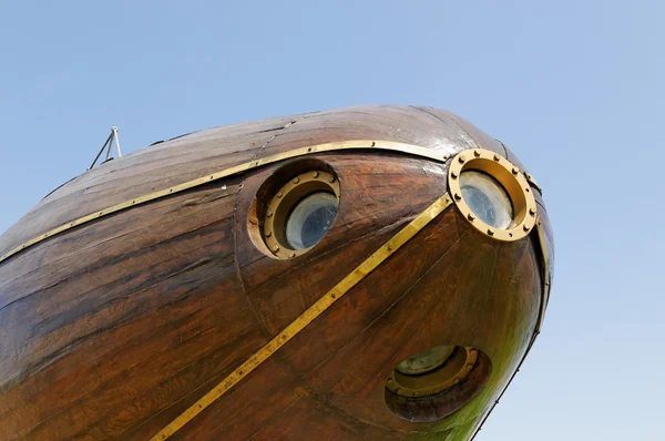 Replica of submarine which was used in 19 century in Barcelona in Port Vell — Stock Photo, Image