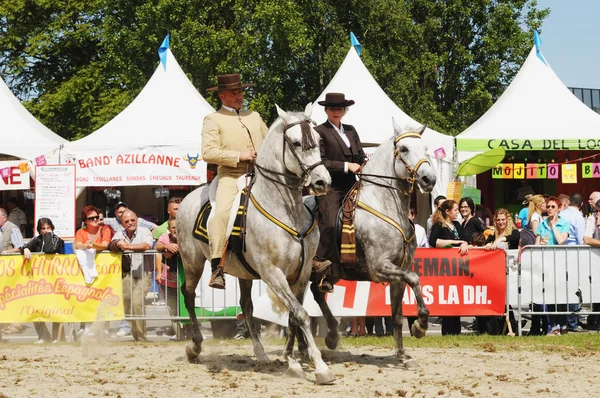 正体不明の実行者を示す euroferia アンダルシアの中に彼らの乗馬プログラム — ストック写真