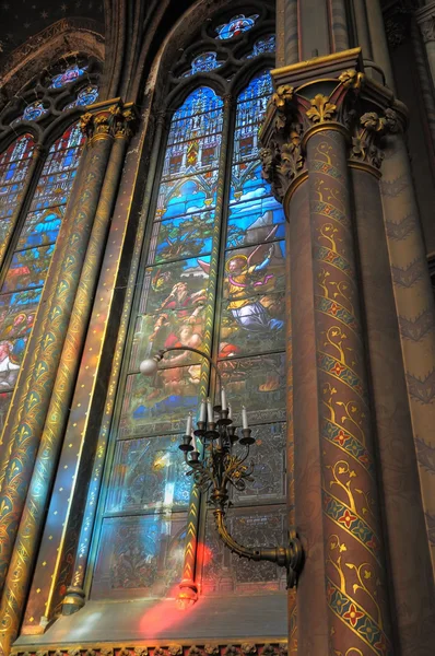 Medieval decor of gothic church Saint-Michel et Sacre Coeur in Lille — Stock Photo, Image